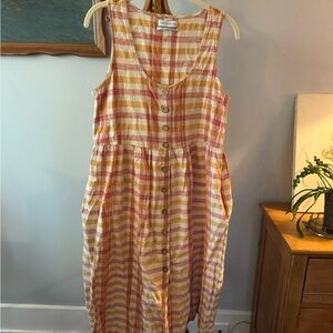 Urban Outfitters Plaid Dress in Orange and Cream